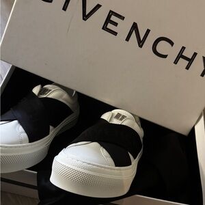 Givenchy Black and White Slip-On Sneakers